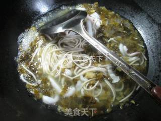 Squid Noodle Soup with Pickled Vegetables recipe