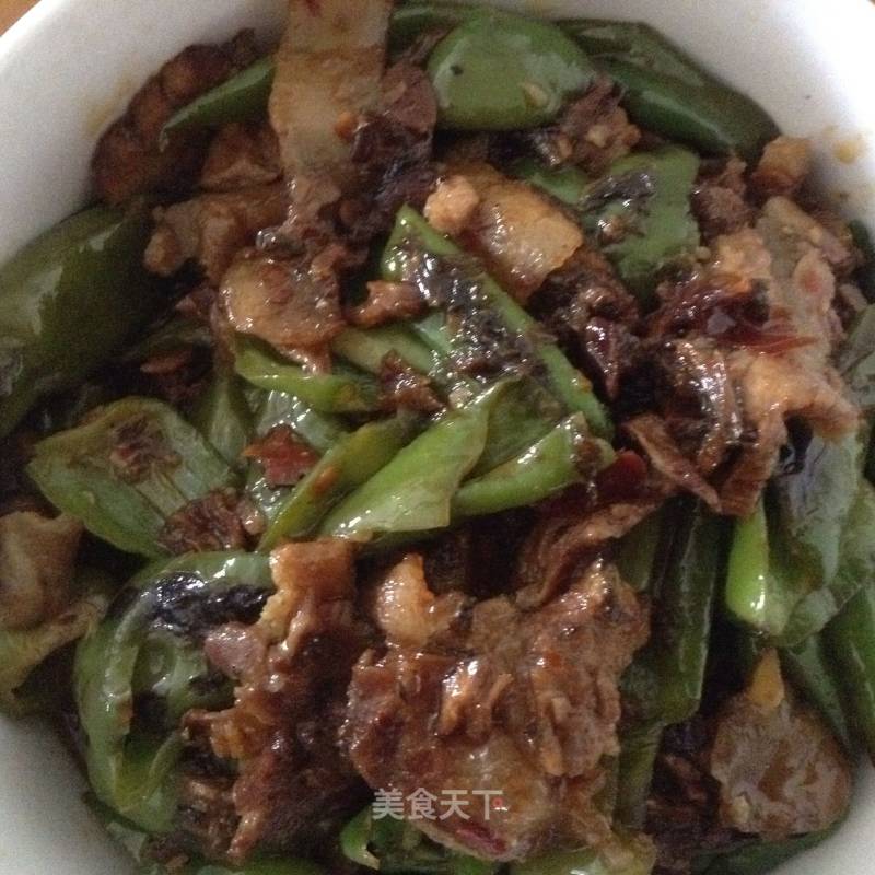 Twice-cooked Pork with Green Pepper and Salt Vegetables recipe