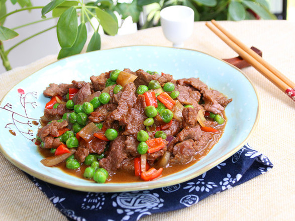 Fried Beef with Pea Kernels recipe