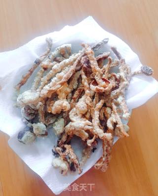Homemade Snacks-tempura Tea Tree Mushroom recipe