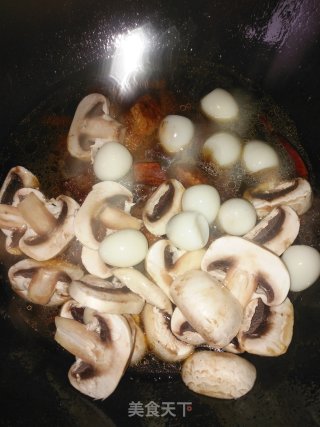 Pork with Quail Egg and Mushroom recipe