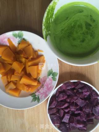Three-color Steamed Cake recipe