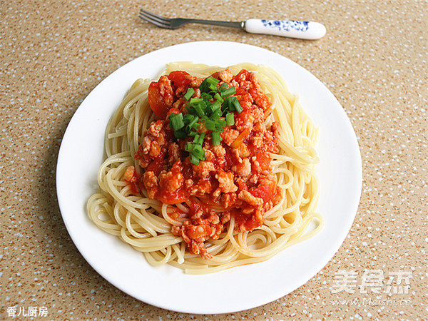 Tomato Meat Sauce Noodles recipe