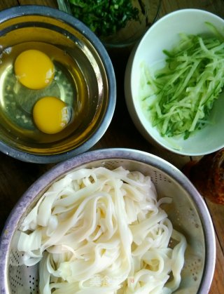 Stir-fried Hor Fun with Shredded Cucumber recipe