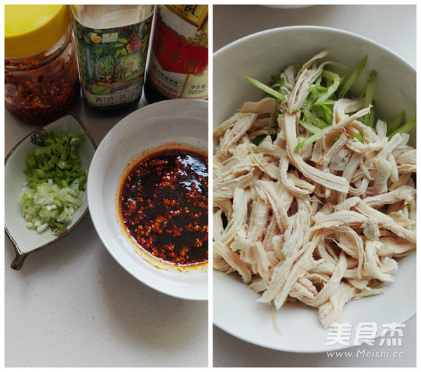 Spicy Chicken Shredded with Cold recipe