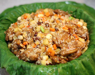 Meat Pilaf with Fresh Side---lotus Leaf Chicken Rice recipe