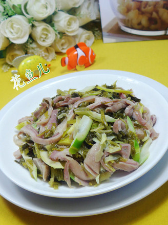 Stir-fried Pork Belly with Pickled Vegetables and Leishan recipe