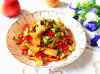 Stir-fried Tofu with Pork Belly and Red Pepper recipe