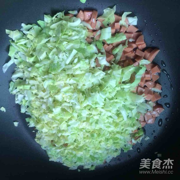 Fried Rice with Cabbage and Egg recipe