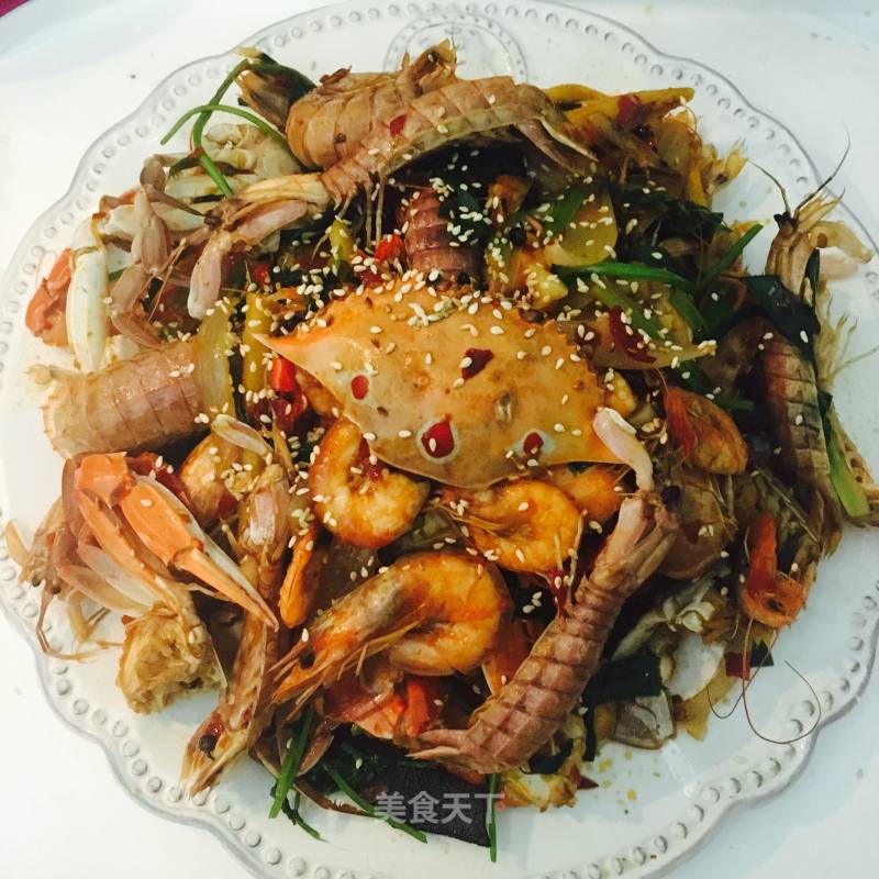 Ecstasy Spicy Seafood Assortment (crab 🦀 Prawns and Mantis Shrimp) recipe