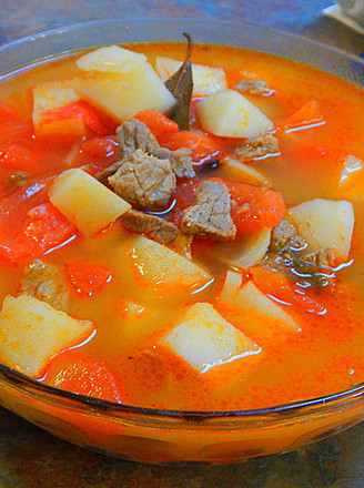 Tomato and Potato Beef Soup recipe