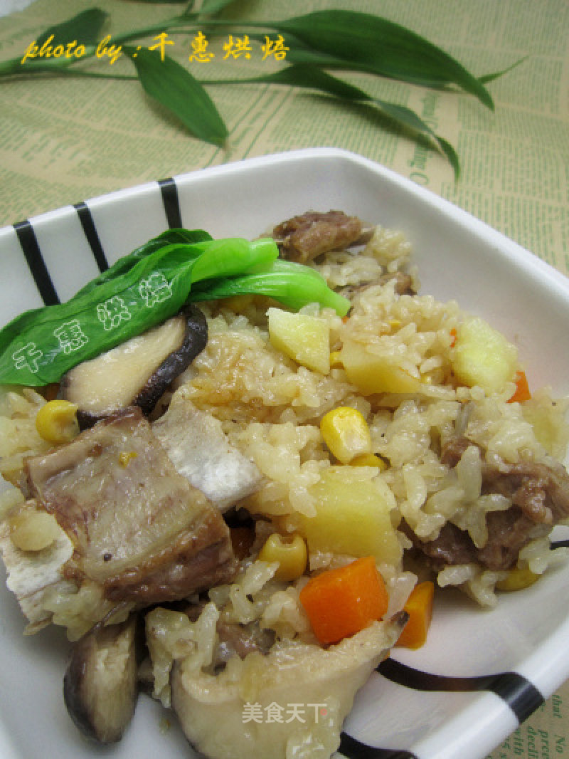 Ribs Braised Rice-one-click on The Rice Cooker
