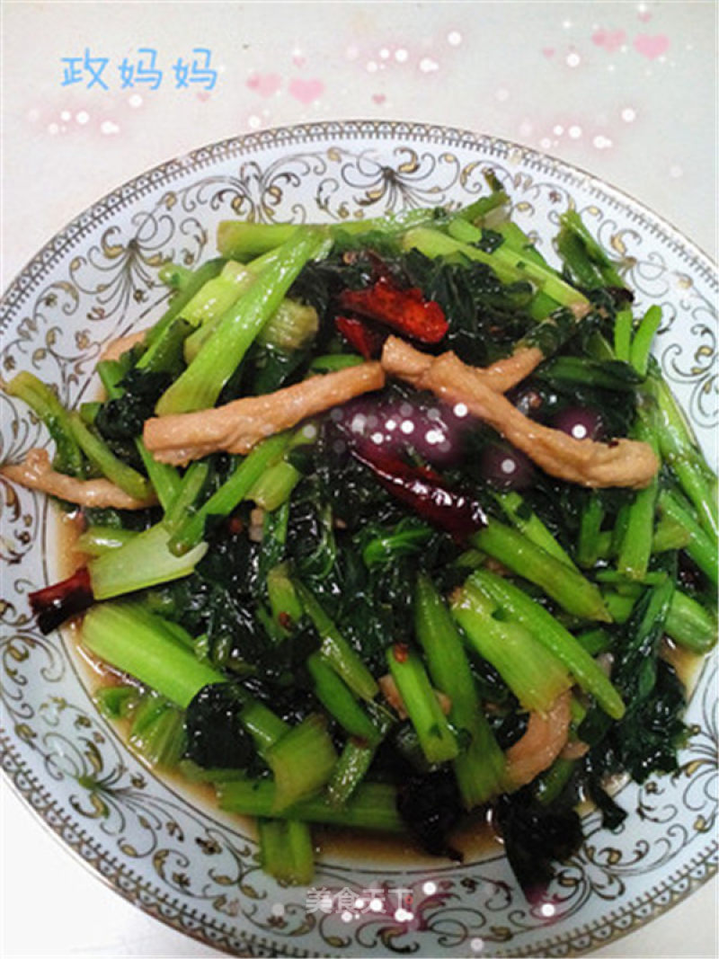 Stir-fried Moss with Shredded Pork recipe