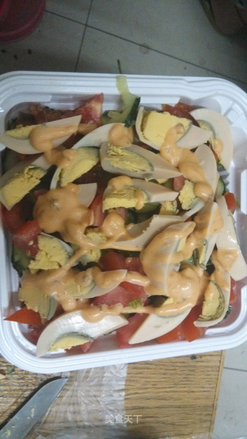 Egg and Vegetable Salad with Thousand Island Sauce recipe