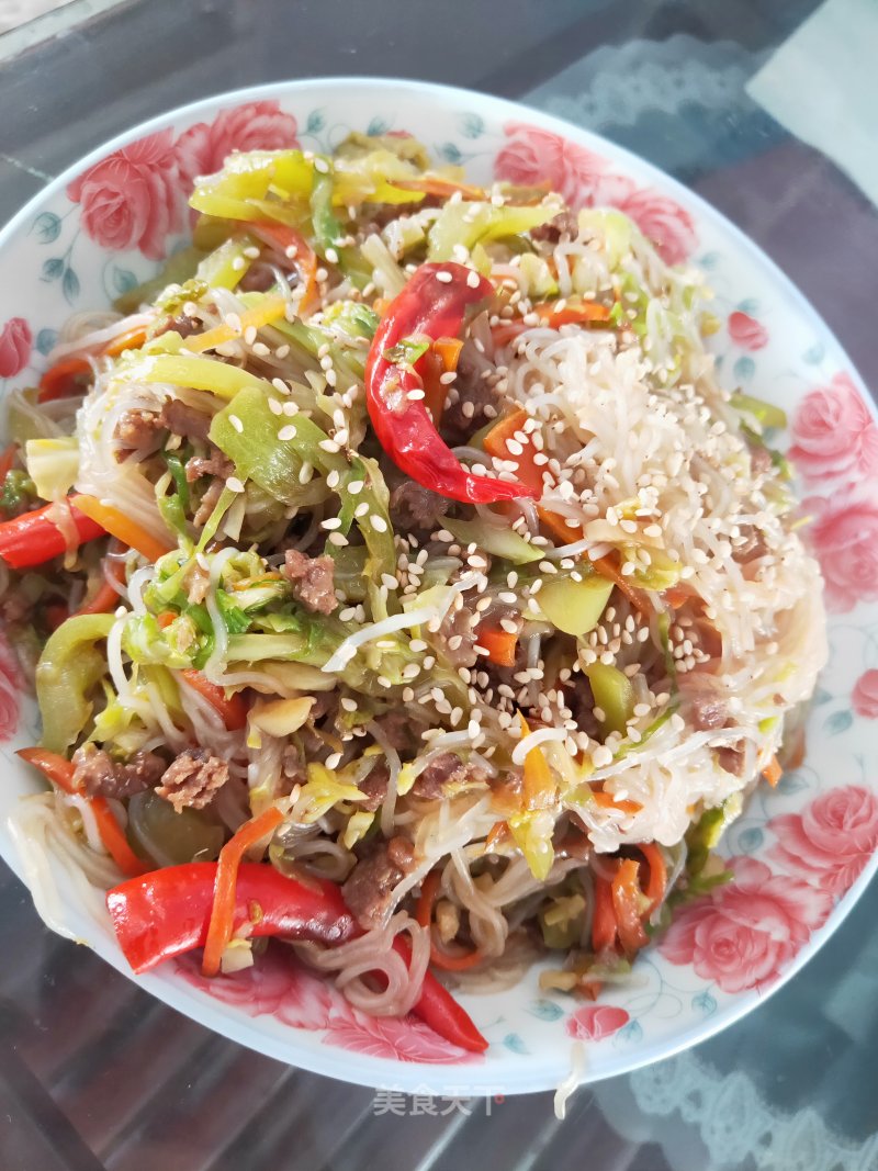 Stir-fried Cabbage and Minced Pork Vermicelli recipe