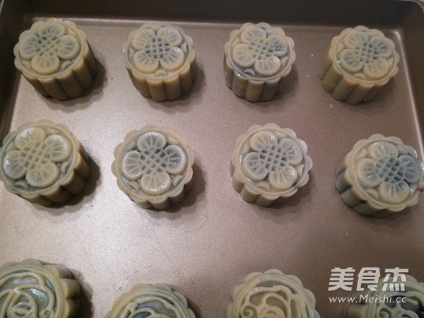 Cantonese Mooncake with Bean Paste and Egg Yolk recipe