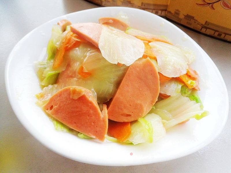 Braised Chinese Cabbage with Meat Sausage recipe