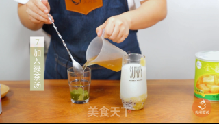 A Touch of Golden Sweet Potato Milk Tea with Matcha recipe