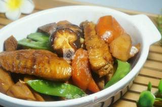 Roasted Chicken Wings with Burdock and Lotus Root recipe