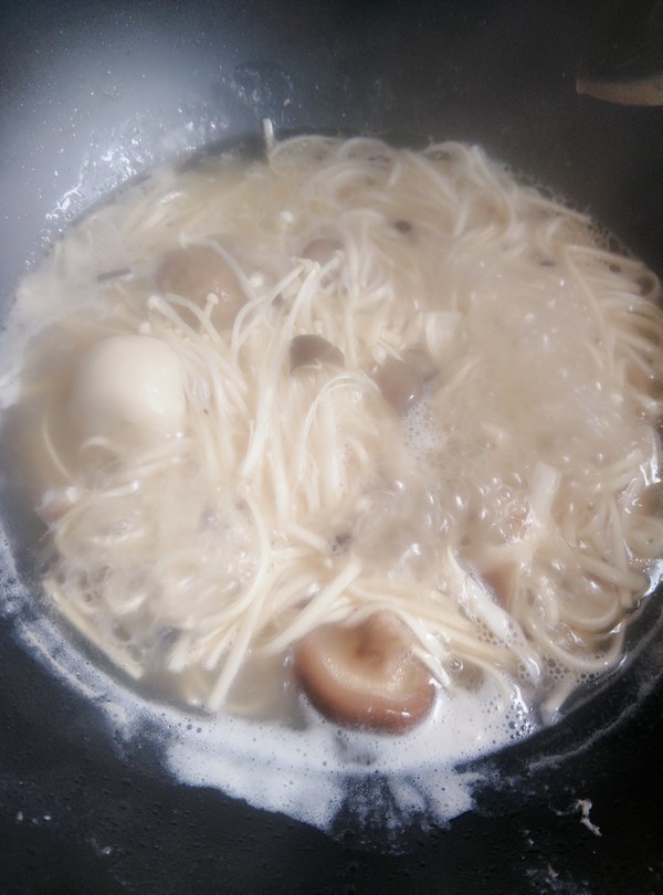 Noodle Soup with Meatballs and Mushrooms recipe