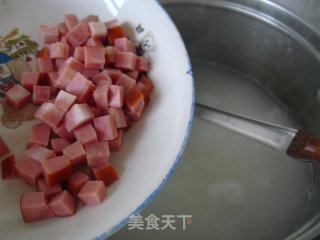 Congee with Preserved Egg and Ham recipe