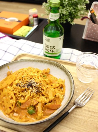 Korean Spicy Turkey Instant Noodles recipe