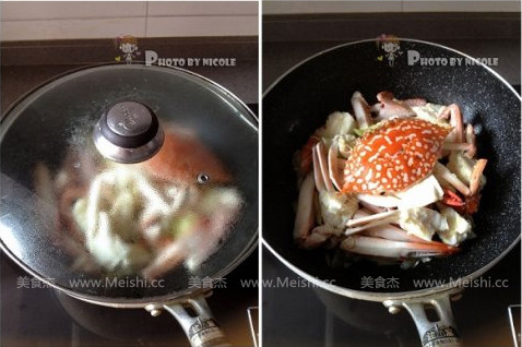 Fried Crab with Ginger and Spring Onion recipe