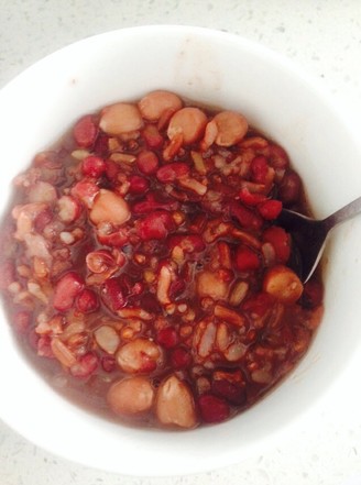 Red Rice Porridge with Peanuts, Red Beans