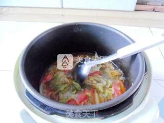 Stewed Persimmons with Green Cabbage recipe