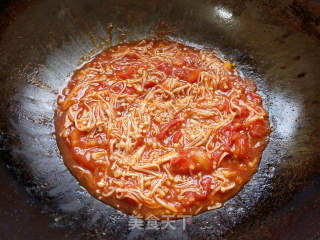Stir-fried Enoki Mushrooms with Tomatoes recipe