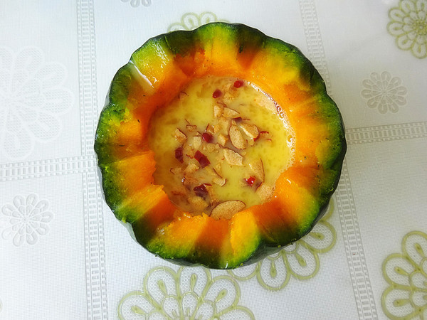 Steamed Egg with Pumpkin and Red Dates recipe