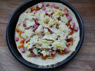 Potato Ham Tomato Pizza recipe