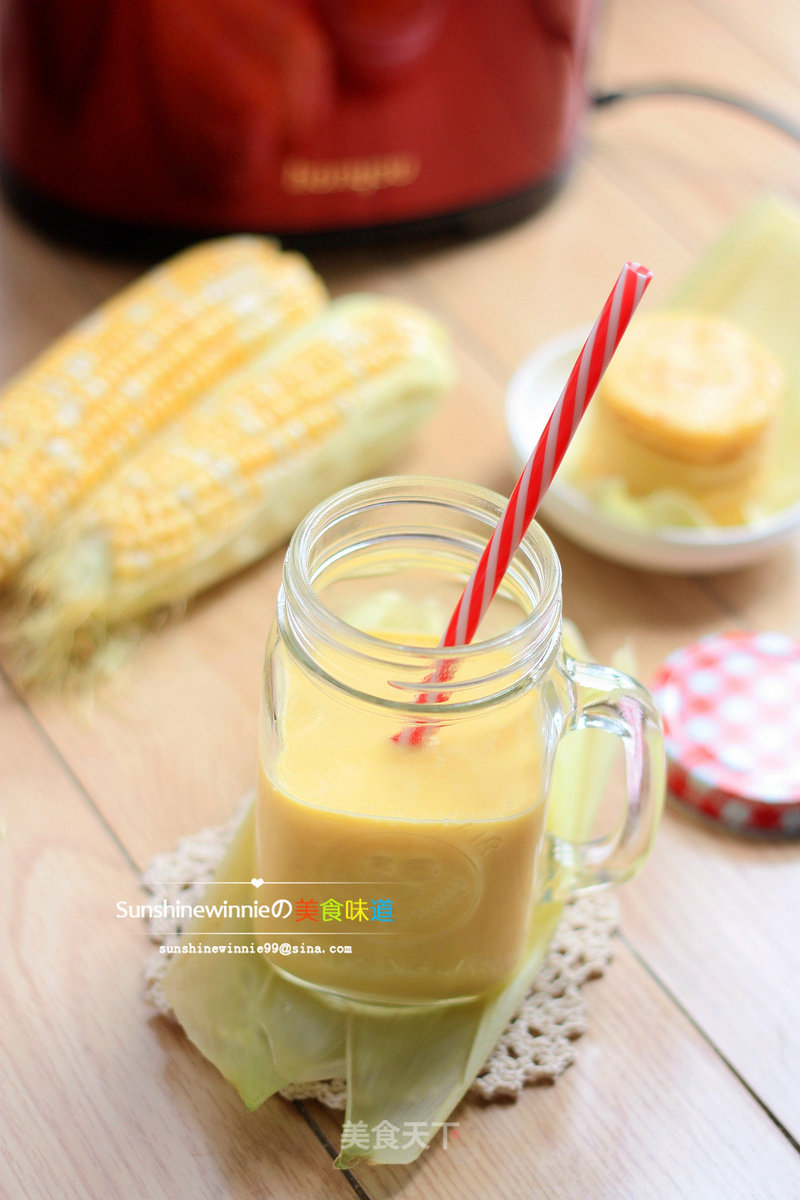 Nutritious Breakfast---fresh Milk Corn Juice + Corn Cake recipe