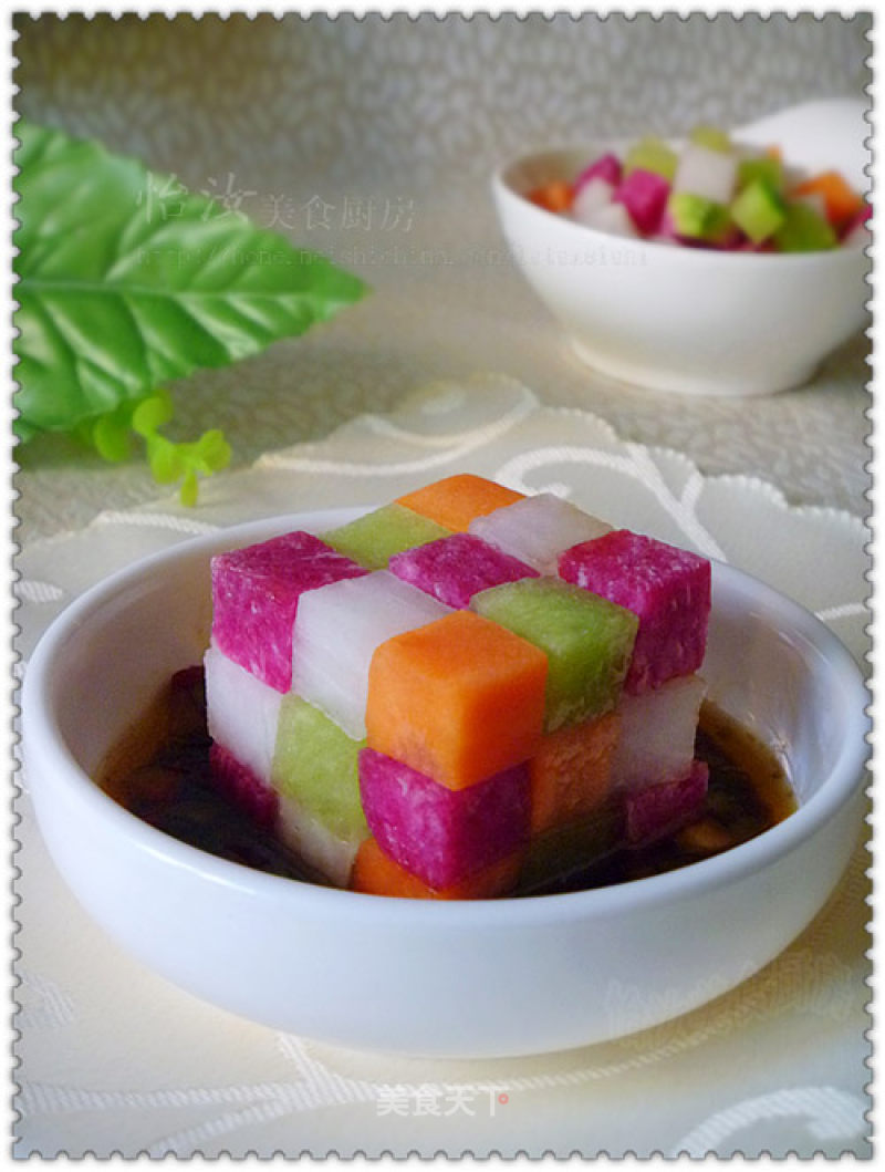 [winter Radish Race Ginseng] Eye-catching Colorful Radish-nutrition Cube recipe