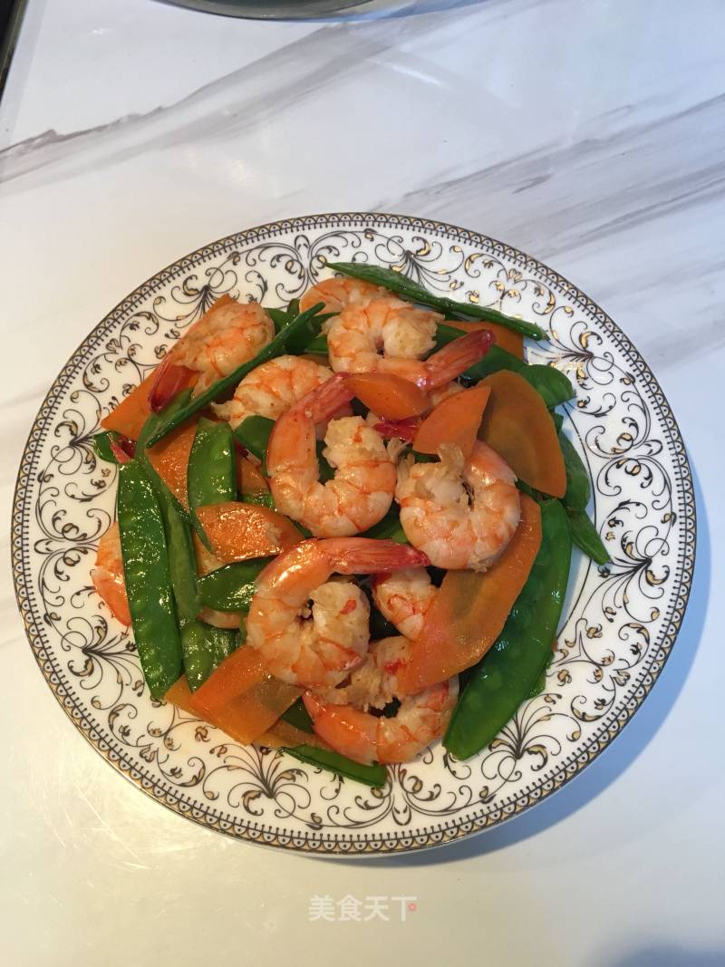 Braised Shrimp with Colorful Seasonal Vegetables recipe