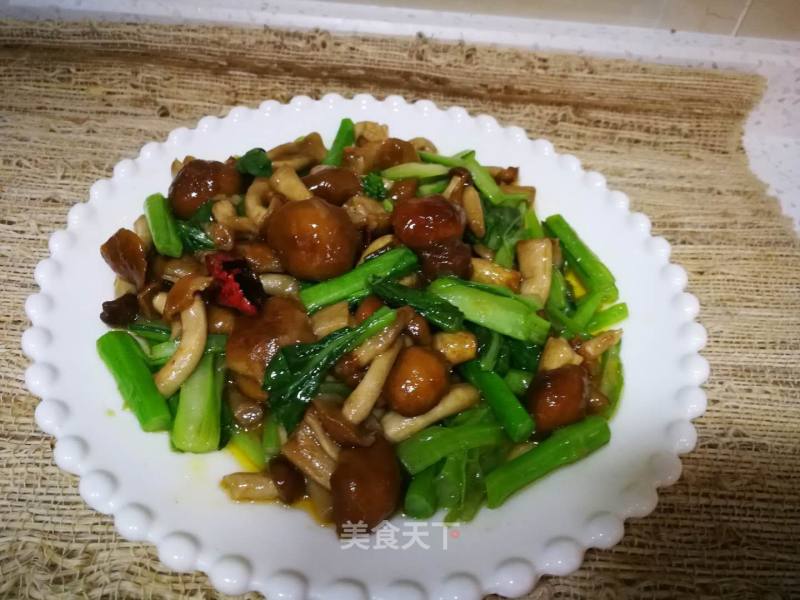 Stir-fried Choy Sum with Mushrooms recipe