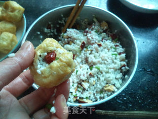 Fried Tofu Stuffed with Sweet Glutinous Rice recipe