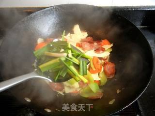 Stir-fried Sausage with Winter Bamboo Shoots recipe