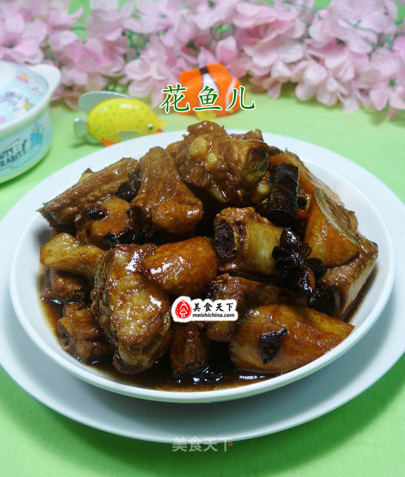 Grilled Ribs with King Pleurotus recipe