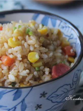 Mixed Vegetable Sausage Egg Fried Rice