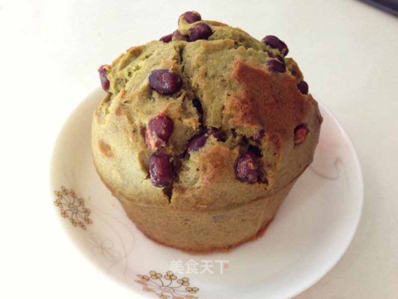 #aca烤明星大赛# Matcha Honey Bean Muffins recipe