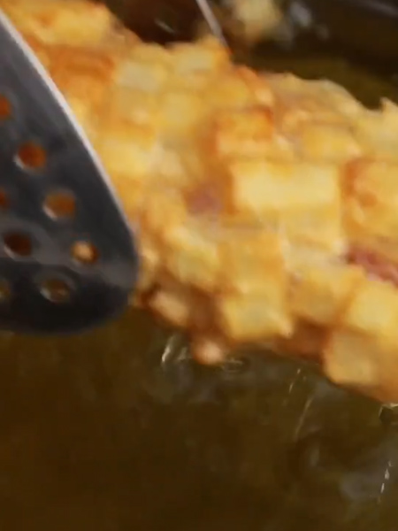Crispy Potato Fried Hot Dog recipe