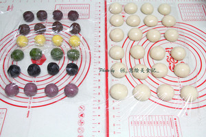 Egg Yolk Pastry~purple Sweet Potato, Matcha, Original Flavor~flower and Full Moon, Happy Mid-autumn Festival~the Method of Making Six-color Egg Yolk Pastry at Once is Included~ recipe