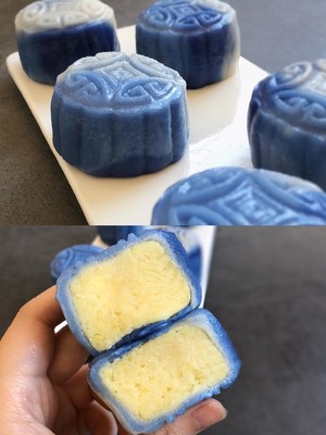 No Steaming and No Baking ㊙️easy to Learn丨super Beautiful Blue and White Porcelain Snowy Mooncakes recipe