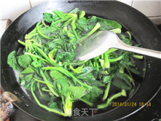 Garlic Vermicelli Mixed with Spinach recipe