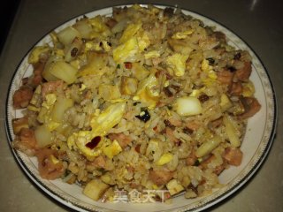 Fried Rice with Egg, Ham and Cabbage recipe