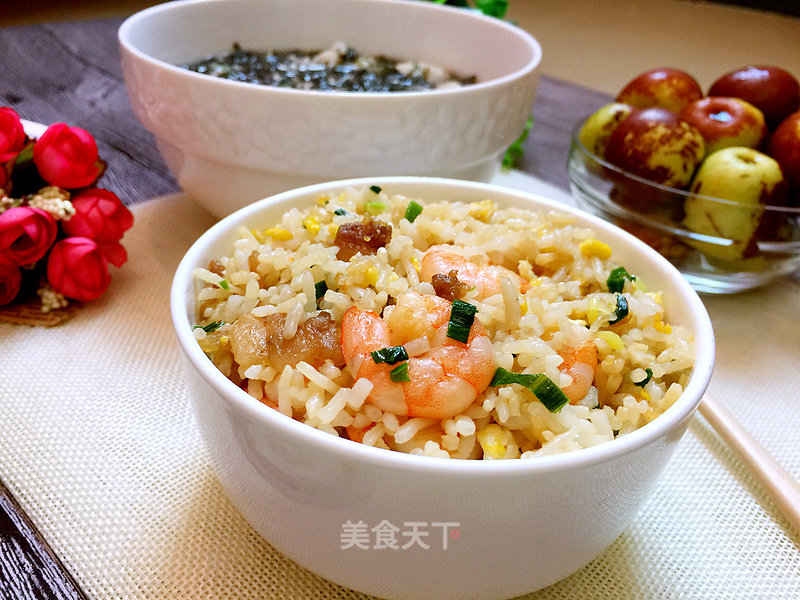 Fried Rice with Lard, Shrimp and Egg recipe