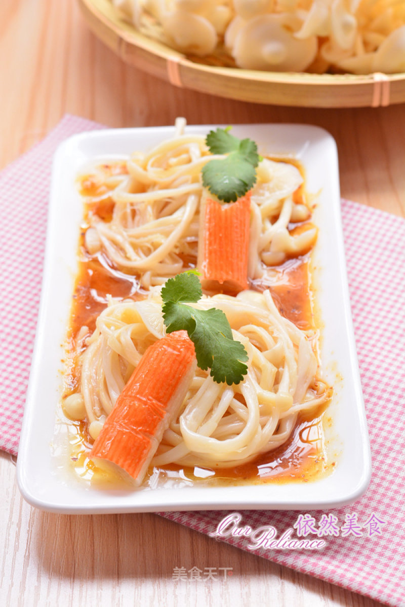 Enoki Mushroom and Crab Sticks recipe