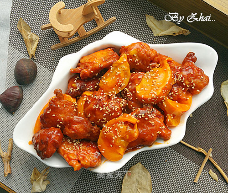 #信之美#dong Persimmon Sweet and Sour Pork recipe