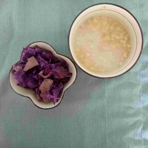 Purple Sweet Potato Oatmeal Rice Porridge recipe